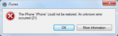 Iphoneの復元時に Itunesエラー21 Iphoneエラー 21が表示される場合の対処法を紹介
